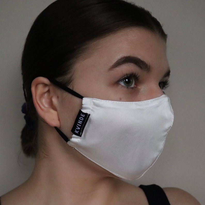 SILKE Mask-100% Mulberry Silk Mask (white) - Etsy