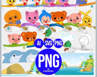 22 files Plim Plim. Serie un REMA TU BOTE, Svg, plim plim and friends, Png, Ai, Cdr, Clipart, Digital Stickers Instant Digital Download.