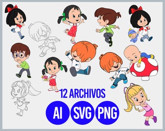 Cleo y Cuquin, imagenes, Ai, PNG, clipart SVG, vector, descarga rápida.