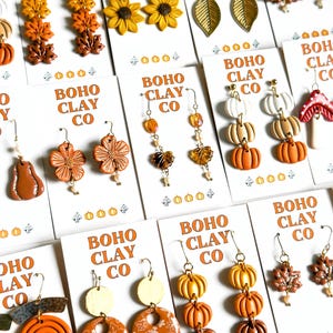 Fall Pumpkin Earrings | harvest jewelry | autumn earrings | maple leaf