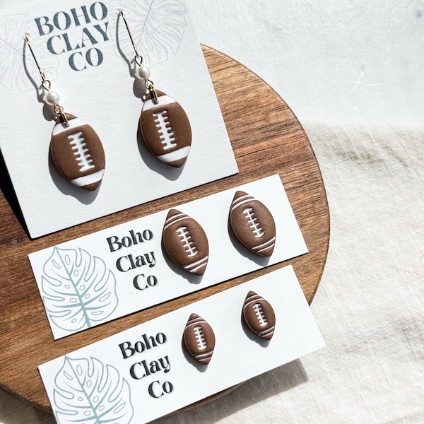 Football earrings and studs | polymer clay earrings Super Bowl Sunday jewelry