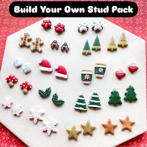 NEW 24’ Christmas & winter build your own stud packs | clay earrings | festive holiday party