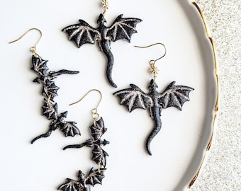 Dragon polymer clay earrings | fourth wing book | GOT