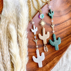 Cactus rear view mirror car charm hanger | sun catcher  | western | car accessories |