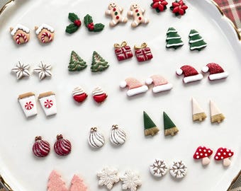 Build Your Own Christmas Stud Pack | Handmade Polymer Clay Earrings
