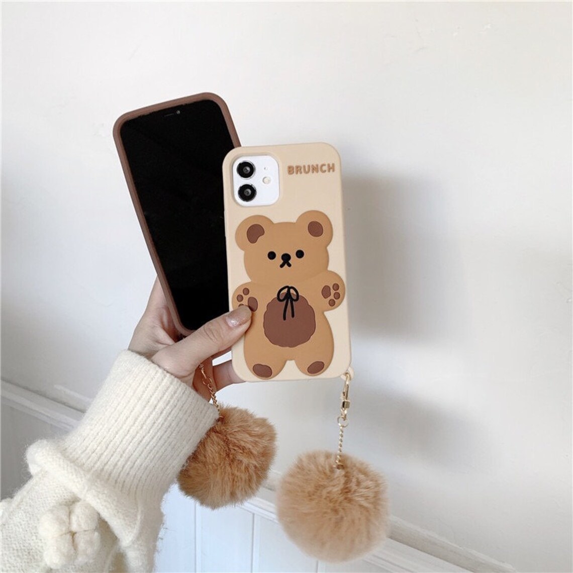 Cute Bear Phone Case Kawaii Cute Phone Case iPhone 12/12 Etsy