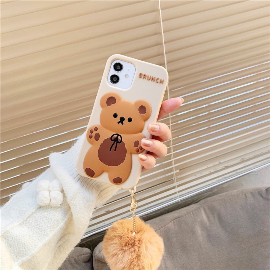 Cute Bear Phone Case Kawaii Cute Phone Case iPhone 12/12 | Etsy