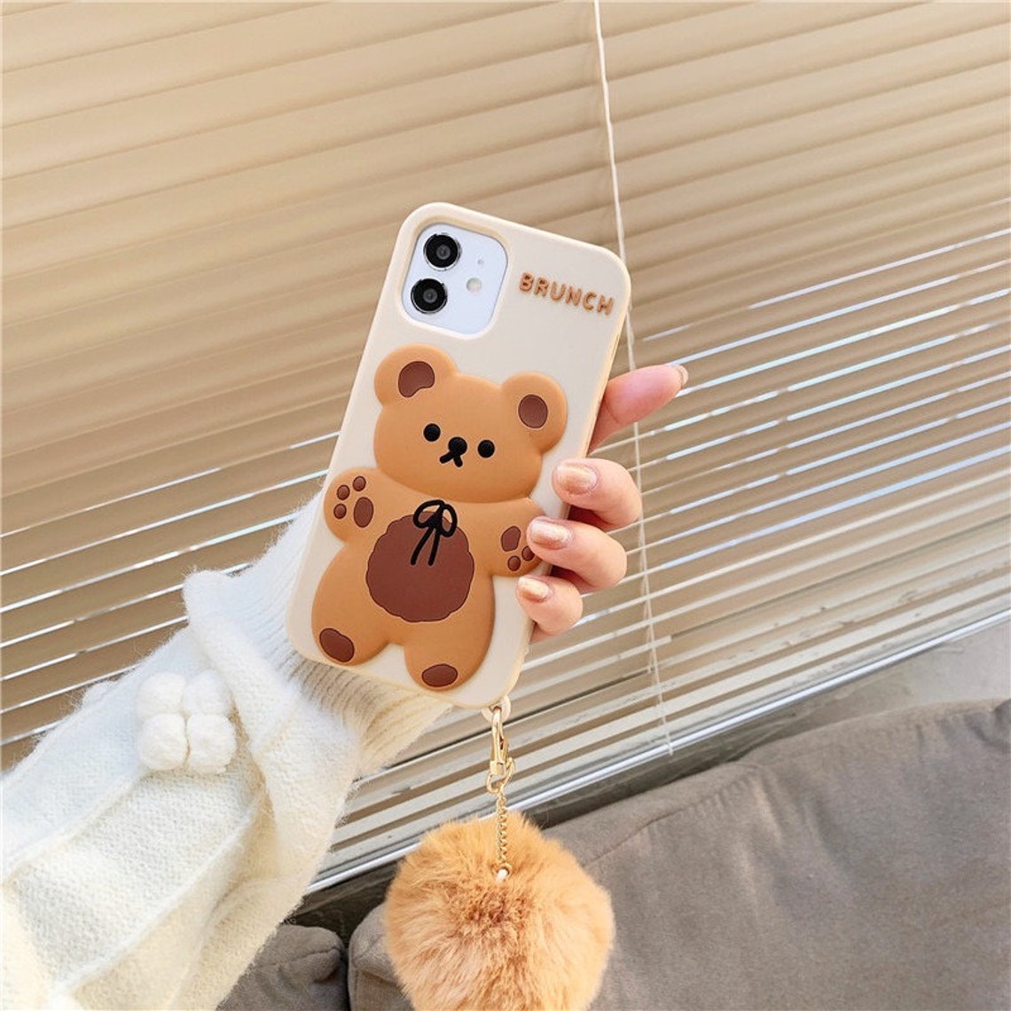 Cute Bear Phone Case Kawaii Cute Phone Case iPhone 12/12 Etsy