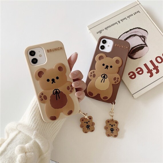 Cute Bear Phone Case Kawaii Cute Phone Caseiphone 13/13 Etsy