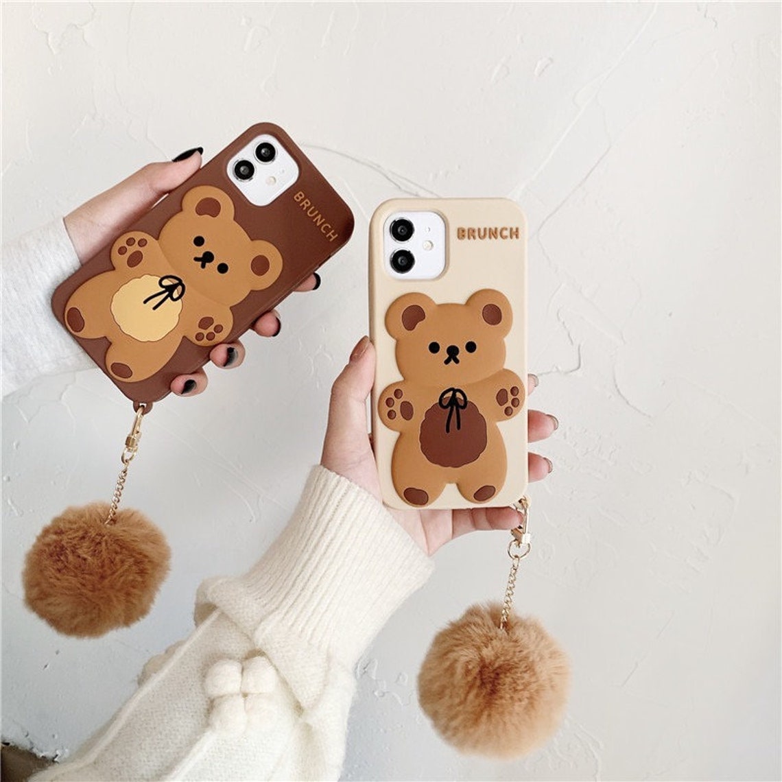 Cute Bear Phone Case Kawaii Cute Phone Caseiphone 13/13 Etsy
