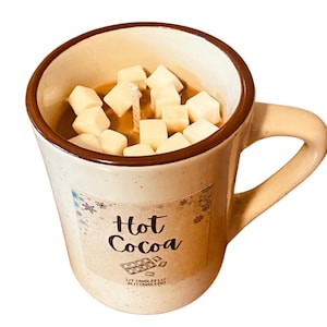Hot Cocoa with Marshmallows, Hot Chocolate Scented Rustic Speckled Mug Winter Soy Holiday Candle (7 oz)