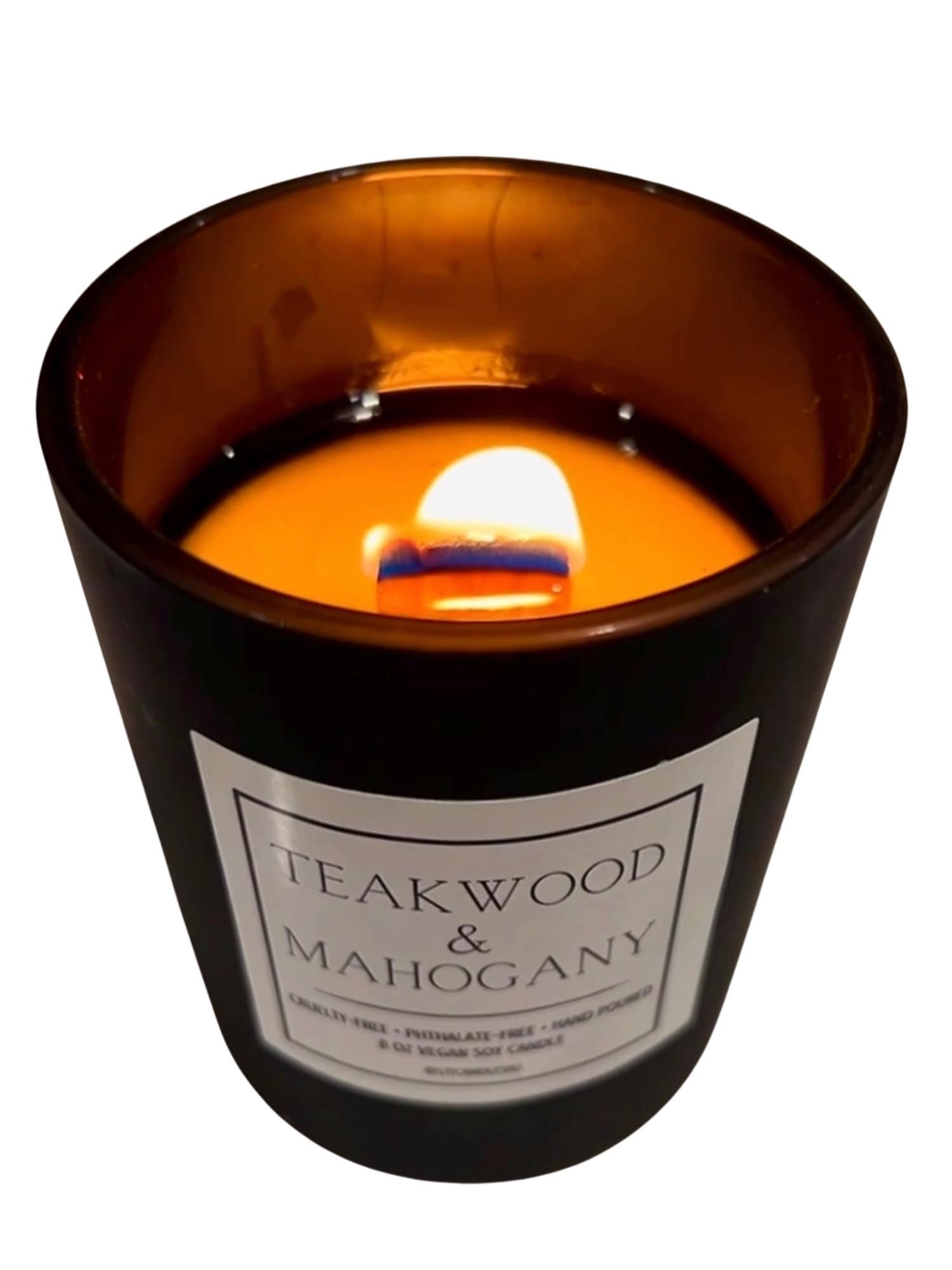 Mahogany Teakwood & Vanilla Scented cherry Wood Wick Soy Candle, Crackling  Wick, Gifts for Her, Hostess Favours 
