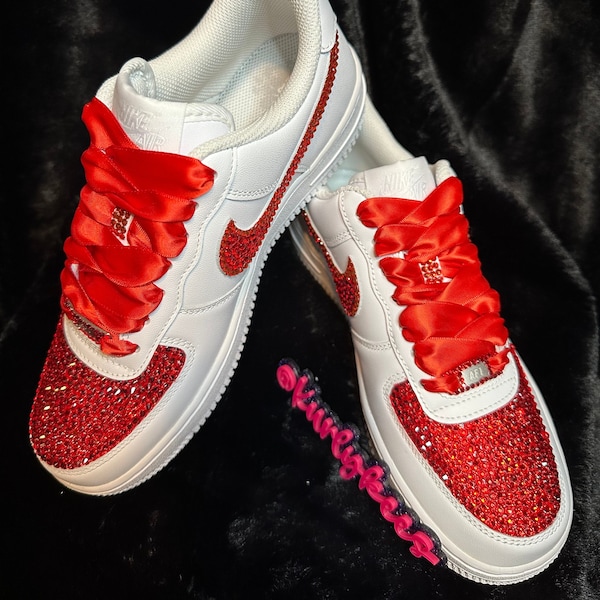 Custom Blinged Air Force Ones/ Authentic Nike Shoes/ Hand placed Crystal Stones/