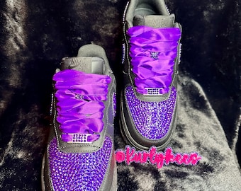 Custom Blinged Air Force Ones/ Authentic Nike Shoes/ Hand placed Crystal Stones/