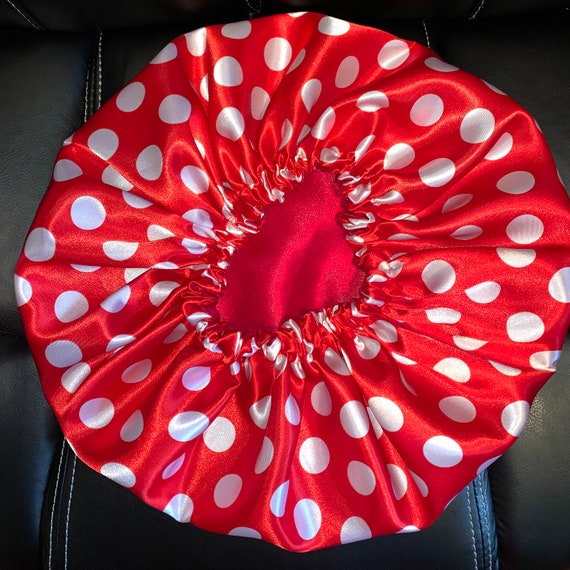 Satin Bonnet (red and White Polka Frosak) Double Layer Satin