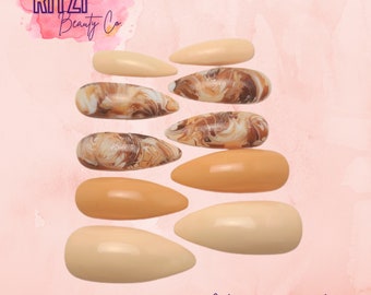 Caramel Swirl - Press On Nails