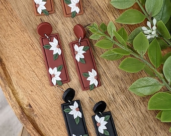 Handmade Floral Polymer Clay Titanium Earrings, Hypoallergenic Jewelry