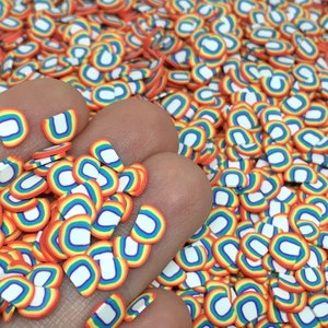 Rainbow Fimo Slices - Polymer Clay Embellishments for Slime, Nails, or Resin Inclusions - Cute Decoden Supplies