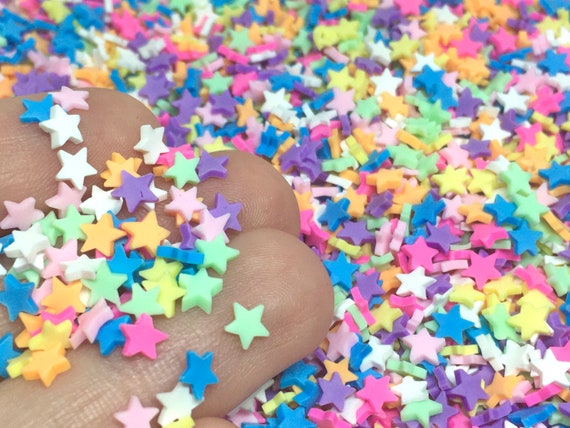 Rainbow Star Sprinkles for Slime Fake Sprinkles for Resin Inclusions Fimo  Polymer Faux Sprinkle Mix Circle Sprinkle Craft Supply 