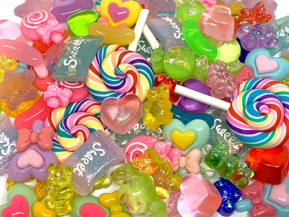 10pcs Mixed Candy Cabochons resin Charms for Slime or Decoden Kawaii Craft  Supplies 