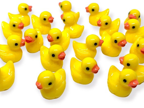 100/200X Mini Rubber Ducks Miniature Resin Ducks Yellow Tiny