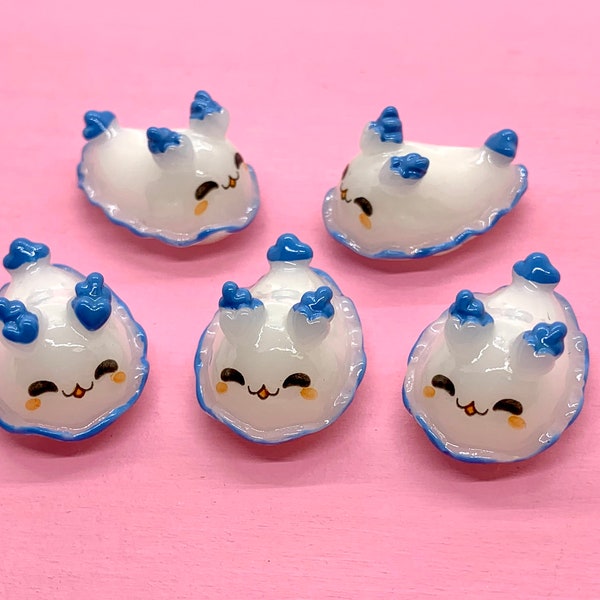 10pcs Sea Slug Miniatures - Resin Nudibranch Cabochons for Slime or Decoden - Mini Fairy Garden Animals - Slime Charms