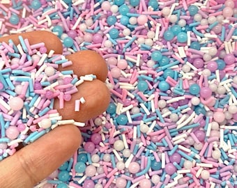 Cotton Candy Fake Sprinkles Mix - Clay Sprinkles for Slime, Decoden, Fake Bakes, or Resin Inclusions