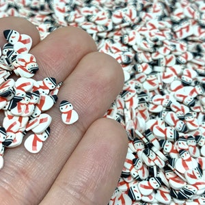 Snowman Fimo Slices - Fake Christmas Sprinkles - Holiday Slime Supply - Cute Craft Supplies - Resin Inclusions