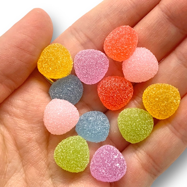 10pcs Fake Gumdrops - Faux Candy for Fake Bakes or Decoden - Slime Charms - Resin Cabochons