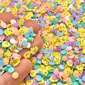 Easter Chick Confetti Mix - Fimo Polymer Clay Fake Sprinkles for Slime or Decoden