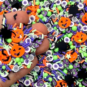 Halloween Confetti Mix - Polymer Clay Fake Sprinkles for Slime, Resin, or Decoden  - Fimo Slices - Shaker Filler