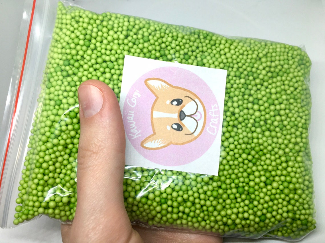 Green Foam Balls for Slime Micro Floam Balls Crunchy Slime Etsy