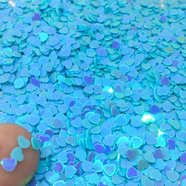 Blue Heart Glitter - 5g to 50g Sparkles - Hearts Sequins Confetti