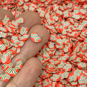 Christmas Stocking Fimo Slices - Fake Sprinkles - Polymer Clay Holiday Slime Supply - Cute Craft Supplies - Resin Inclusions