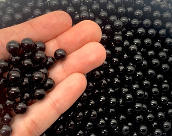 Fake Bubble Tea Boba - Faux Black Tapioca - Undrilled Acrylic Beads 8mm