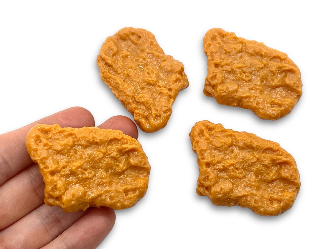 4pcs Fake Chicken Nuggets Realistic Faux Food for Craft Supplies or