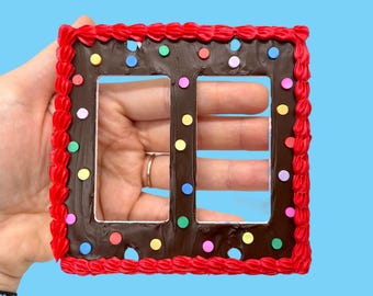 Chocolate Cake Double Rocker Light Switch Plate Cover - Handmade Decoden Crafts