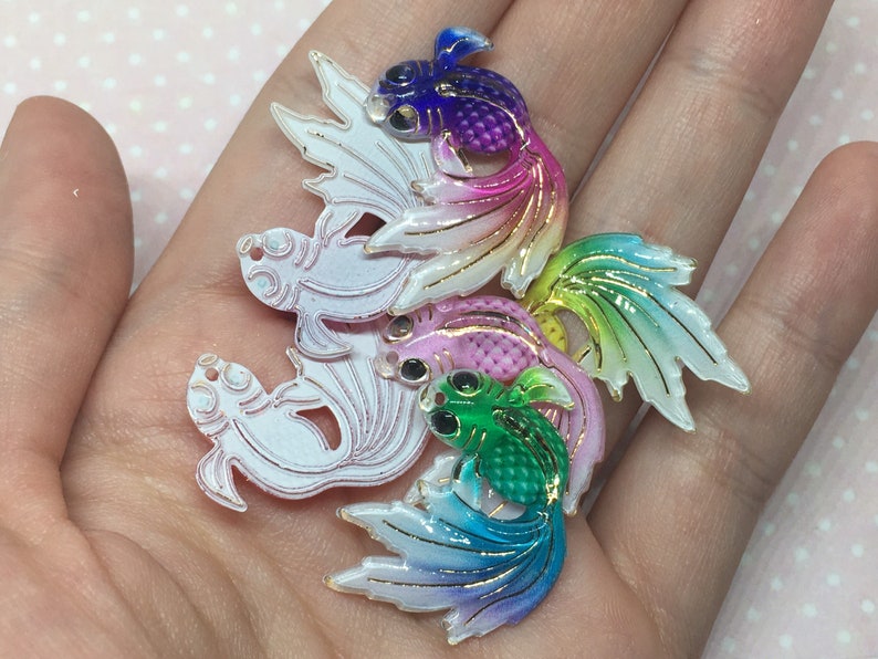 4pcs Small Koi Fish Charms Multicolor Mixed Colors Pack Etsy