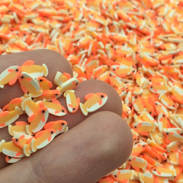 Goldfish Fimo Slices - Polymer Clay Fish Embellishments for Slime, Nails, or Resin Inclusions - Cute craft supplies