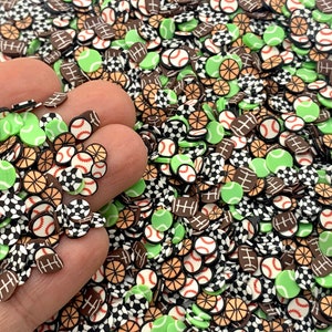 Sports Mix Fimo Slices - Polymer Clay Confetti for Slime, Decoden, or Resin Inclusions - Cute craft supplies