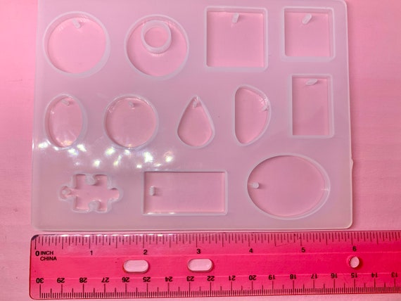 Silicone Pendants Mold Flexible Molds for Resin Jewelry Making Craft  Supplies Charm Mould Puzzle Piece, Circle, Teardrop, Rectangle 