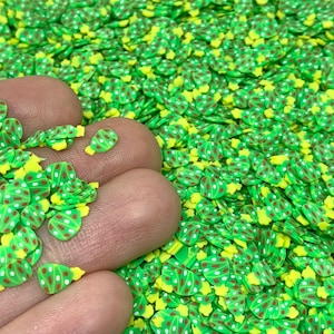 Christmas Tree Fimo Slices - Fake Sprinkles - Holiday Slime Charms - Cute Craft Supplies - Polymer Clay Confetti or Table Scatter