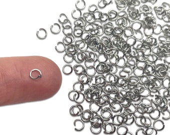 300pcs 4mm Open Stainless Steel Jump Rings - Silver Tone - Hypoallergenic 304 Stainless Steel Findings 22 Gauge