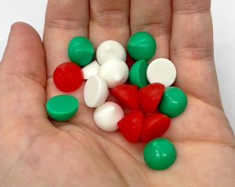 20pcs Fake Christmas Color Chocolate Chips - Faux Candy for Fake Bakes - Resin Cabochons - Slime Charms - Sweets