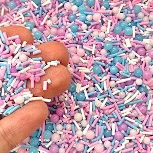 Cotton Candy Fake Sprinkles Mix - Clay Sprinkles for Slime, Decoden, Fake Bakes, or Resin Inclusions