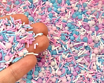 Cotton Candy Fake Sprinkles Mix - Clay Sprinkles for Slime, Decoden, Fake Bakes, or Resin Inclusions