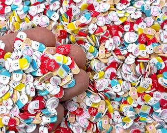 Nurse / Doctor Mix Fimo Slices - Polymer Clay Confetti for Slime, Decoden, or Resin - Cute Craft Supplies
