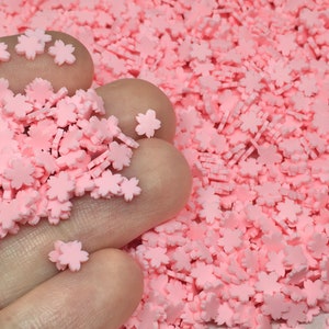 Clay Cherry Blossom Sprinkles for Slime or Decoden - Fake Sprinkles  - Fimo Polymer Cute Craft Supplies - Resin Inclusions