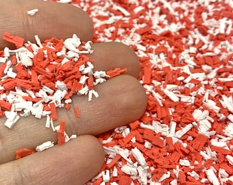 Clay Peppermint Crumbs for Slime, Fake Bake, or Decoden - Polymer Fimo Resin Inclusion - Fake Food Craft Supplies - Christmas Crumbles