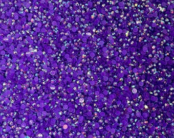 5000pcs 3mm Dark Purple Rhinestones - Jelly AB Resin Flatback - Non-hotfix Embellishments for Tumblers, DIY, Nail Art